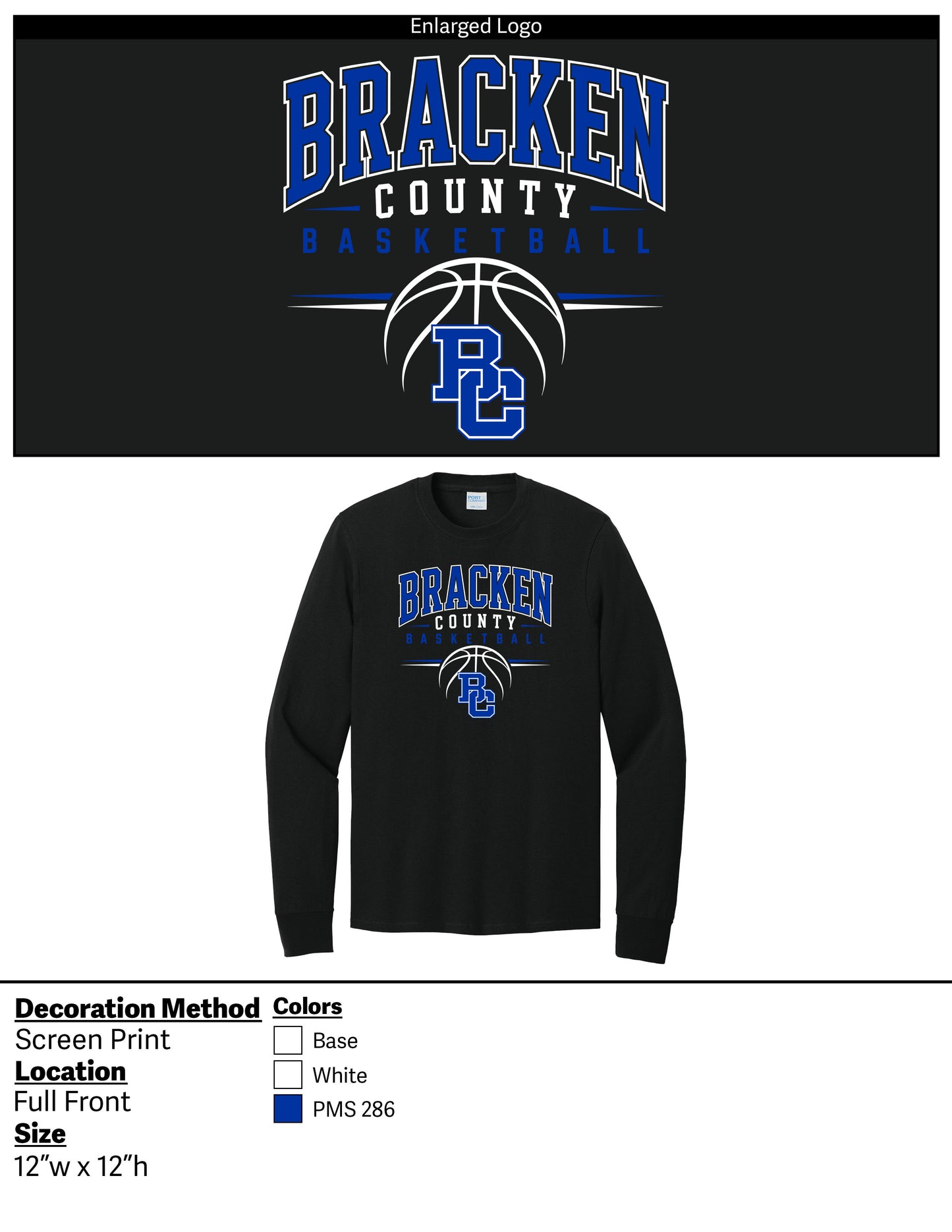 Bracken County Basketball Long Sleeve Shirt 2026