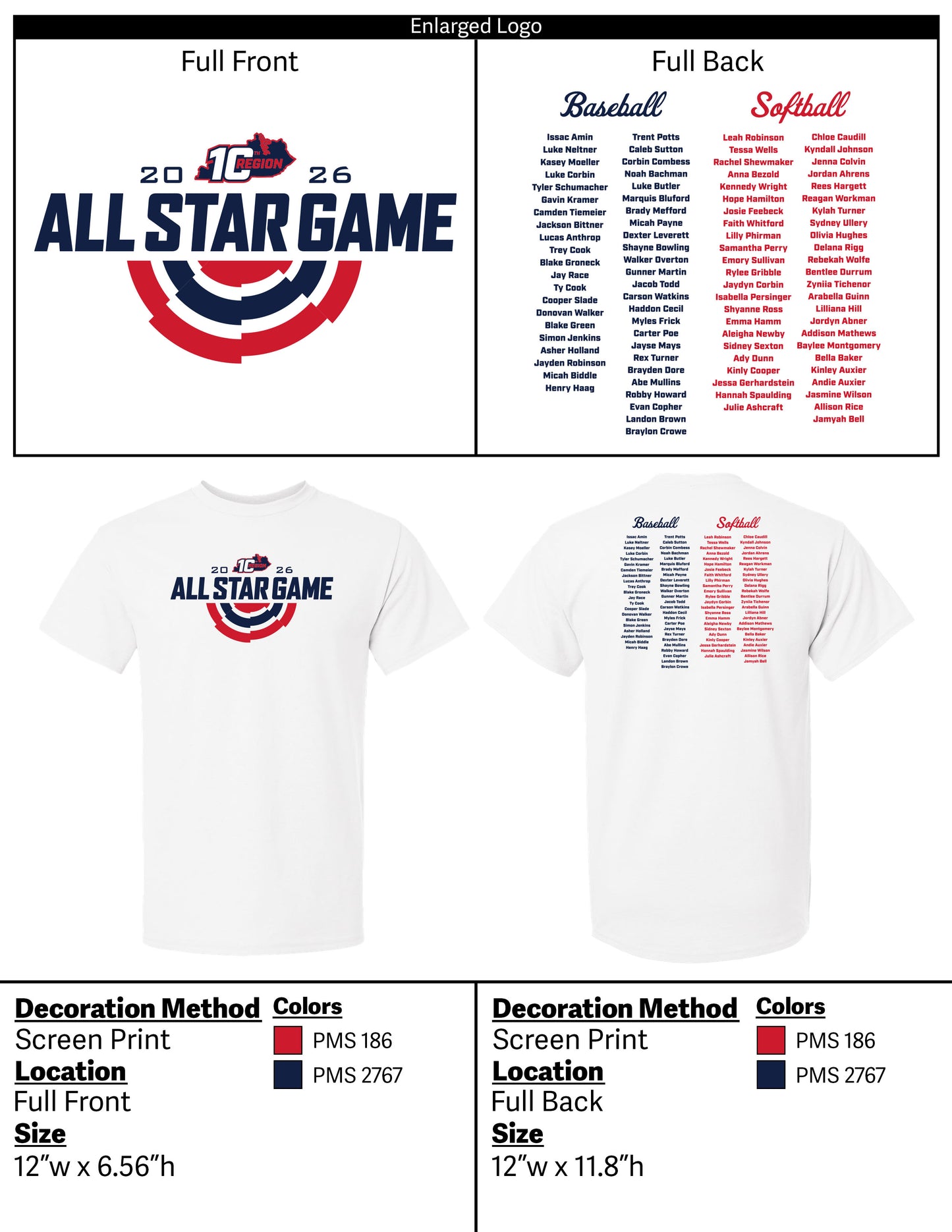10th Region Baseball & Softball All-Star Game 2026 Unisex T-Shirt